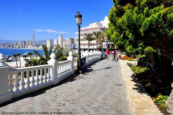 Scenic view of Poniente from the point at Benidorm in Spain.  Picture Board by john hill