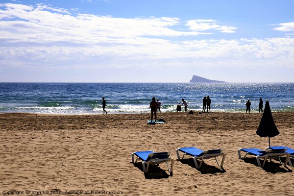 Silhouettes against the mediterranean at Benidorm in Spain. Picture Board by john hill