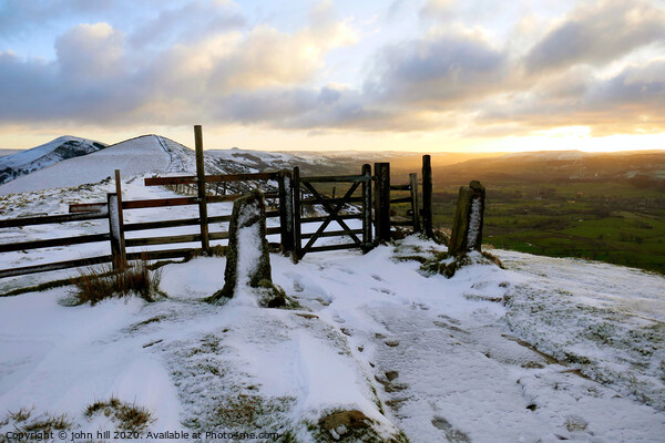 The Great Ridge in Winter at Derbyshire. Picture Board by john hill