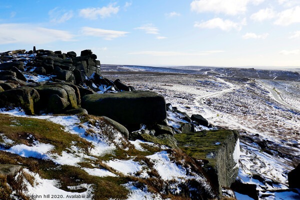 Stanage edge in Winter at Derbyshire. Picture Board by john hill