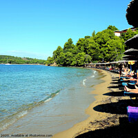 Buy canvas prints of Maratha beach at Skiathos in Greece. by john hill