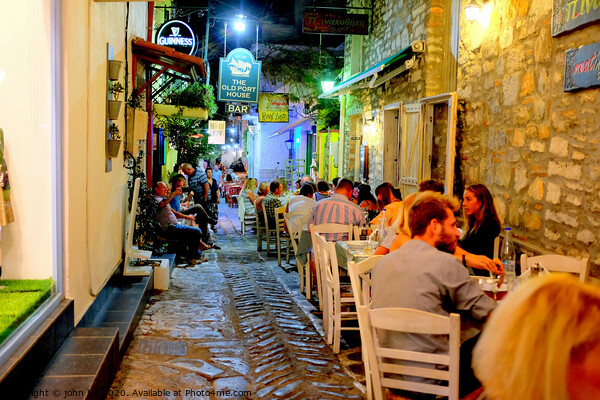 Skiathos town Nightlife Greece. Picture Board by john hill
