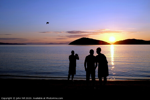 Sunset on the Island of Tsougrias in Greece. Picture Board by john hill