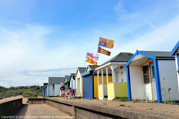Beach hut flying the royal standard at Chapel point in Lincolnshire.  Picture Board by john hill