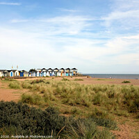 Buy canvas prints of Beach huts at Chapel point at Chapel St. Leonards in Lincolnshire. by john hill