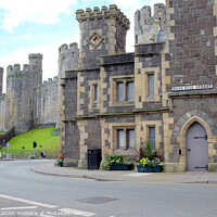 Buy canvas prints of Castle square and castle at Conwy in Wales by john hill