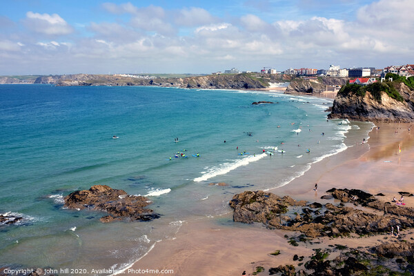 Beaches at Low tide at Newquay in Cornwall.  Picture Board by john hill