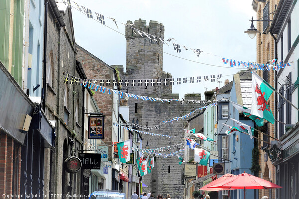 Flags and bunting at Caernarfon in Wales. Picture Board by john hill