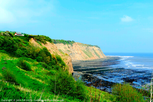 North Yorkshire coastline at Robin Hood's bay.  Picture Board by john hill