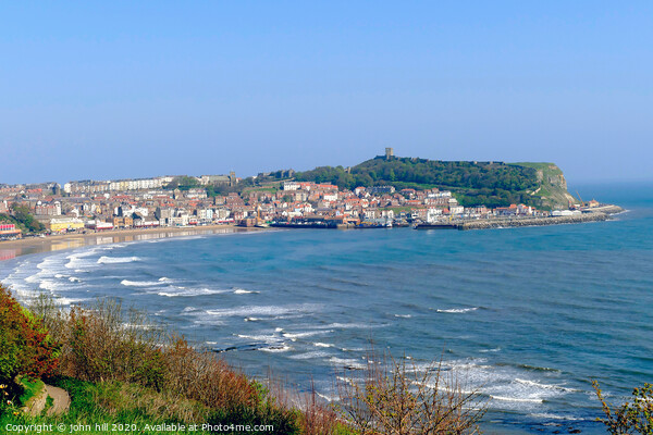 Glorious vista of Scarborough bay at low tide from the cliff gardens in North Yorkshire. Picture Board by john hill