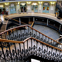 Buy canvas prints of Stairs in the Corn Exchange at Leeds in Yorkshire. by john hill