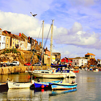 Buy canvas prints of The quay at Mevagissey in Cornwall.  by john hill