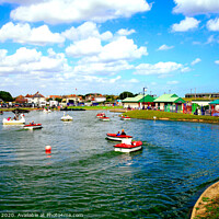 Buy canvas prints of Queens park boating lake at Mablethorpe in Lincolnshire. by john hill