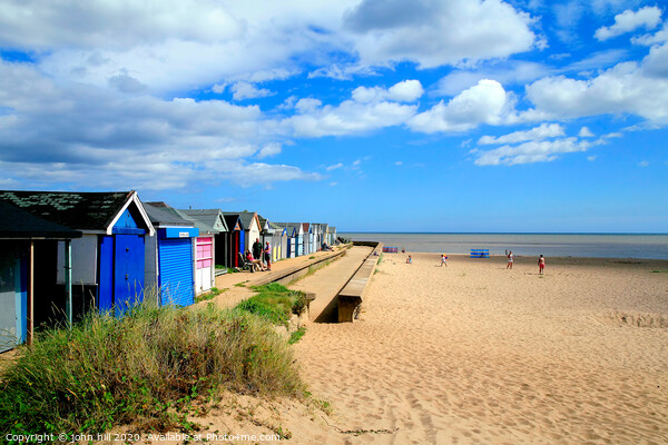 Beach and beach huts at Chapel Point at Chapel St. Leonards in Lincolnshire.  Picture Board by john hill