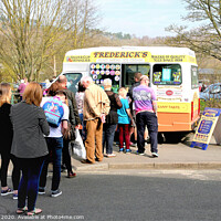 Buy canvas prints of Queuing for Ice cream at Bakewell in Derbyshire.  by john hill