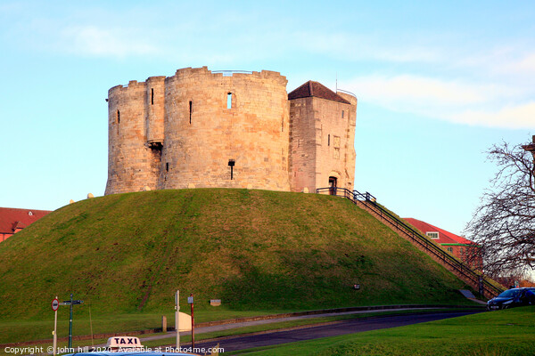 Clifford's tower of York castle in Yorkshire.  Picture Board by john hill