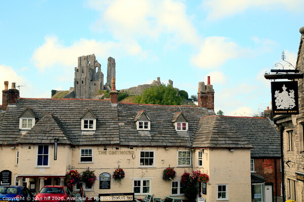 Corfe Castle from the town square in Dorset. Picture Board by john hill