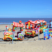 Buy canvas prints of Children's train on the sands at Ingoldmells near Skegness. by john hill
