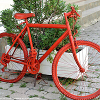 Buy canvas prints of Red bicycle. by john hill