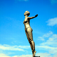 Buy canvas prints of The Scarborough Belle statue at Scarborough in Yorkshire. by john hill