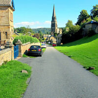 Buy canvas prints of The countryside village of Edensor in Derbyshire.  by john hill