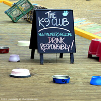 Buy canvas prints of The K-9 club outside a cafe at Wells next the Sea in Norfolk.. by john hill