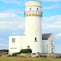 Buy canvas prints of The old lighthouse now a home at Old Hunstanton in Norfolk. by john hill