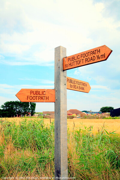 Coastal footpath signpost at Sutton on Sea, Lincolnshire. Picture Board by john hill