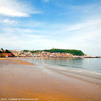 Buy canvas prints of Low tide at Scarborough bay in North Yorkshire.  by john hill