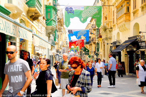 Republic street in Valletta at Malta. Picture Board by john hill