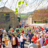 Buy canvas prints of Village carnival procession at Ashover in Derbyshire.  by john hill