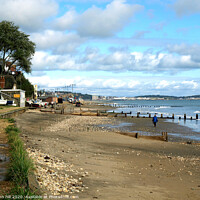 Buy canvas prints of Chine beach at Shanklin in October on the Isle of Wight. by john hill