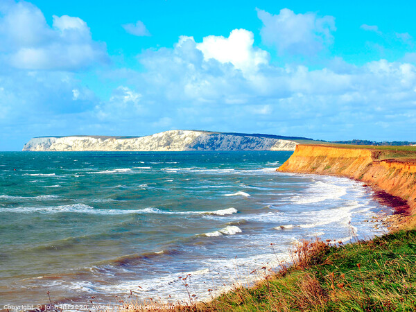 Compton bay on a windy day on the Isle of Wight  Picture Board by john hill