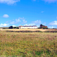 Buy canvas prints of Coastguard cottages at Brook on the Isle of Wight. by john hill