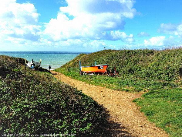 Footpath to the sea at Brook on the Isle of Wight. Picture Board by john hill