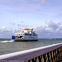 Buy canvas prints of Ferry leaving Yarmouth on the Isle of Wight. by john hill