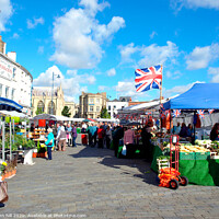Buy canvas prints of Outdoor market at Boston in Lincolnshire. by john hill