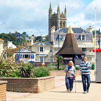 Buy canvas prints of Teignmouth seafront in June. by john hill