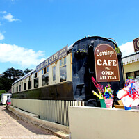 Buy canvas prints of Railway carriage cafe at Exmouth in Devon. by john hill