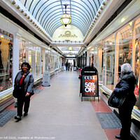 Buy canvas prints of Tha Corridor shopping centre at Bath in Somerset. by john hill