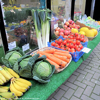 Buy canvas prints of Vegetables on display at Scarborough in Yorkshire. by john hill