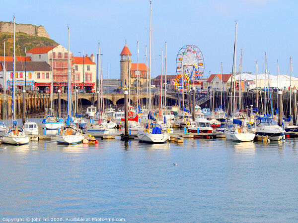 Harbour marina and funfair at Scarborough in Yorkshire.  Picture Board by john hill
