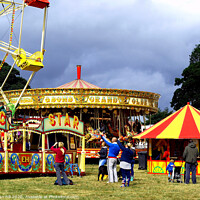 Buy canvas prints of Summer funfair at country show. by john hill