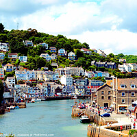 Buy canvas prints of East and West Looe in Cornwall. by john hill