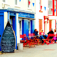 Buy canvas prints of Alfresco at Kingsand in Cornwall, UK. by john hill