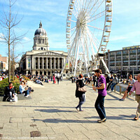 Buy canvas prints of City square in March at Nottingham. by john hill