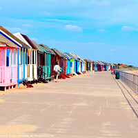 Buy canvas prints of Beach huts on the promenade at Sandilands in Sutton-on-sea, promenade. by john hill