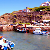 Buy canvas prints of The harbour at Portreath in Cornwall. by john hill
