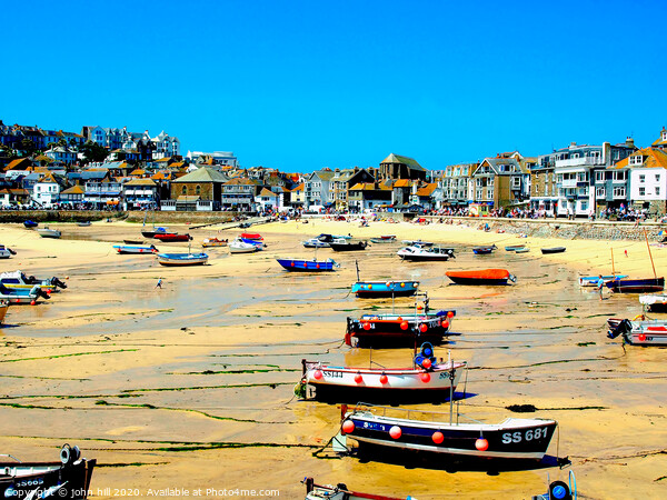 Harbour during low tide at St. Ives in Cornwall. Picture Board by john hill