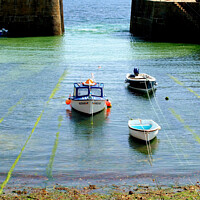Buy canvas prints of Entrance to Mousehole harbour in Cornwall. by john hill